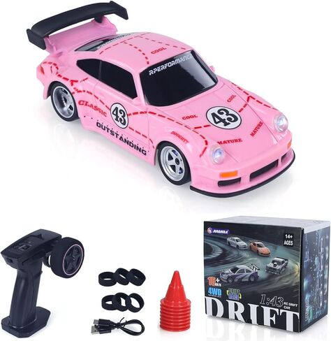 1:43 RC Drift Car 4WD High Speed Racing Vehicles 4304A 2.4GHz RTR Mini Car Model Radio Battery Lights Gyroscope in Kuwait
