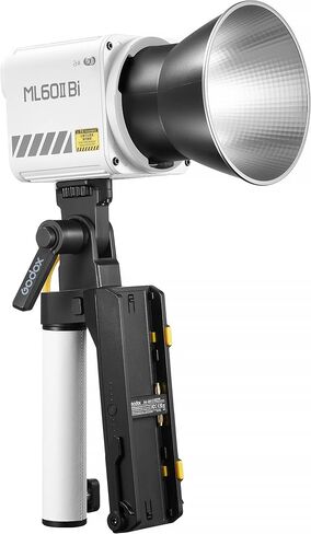 مقبض بطارية Godox لـ ML60IIBi - مقبض طاقة مزدوج NP-F (Sony L-Series) مع حامل 1/4 بوصة -20 وكابل تيار مستمر، حل الطاقة الميدانية، إمكانية التنقل والتحكم المحمول في الاستوديو وفي الموقع (AKB01) in Kuwait
