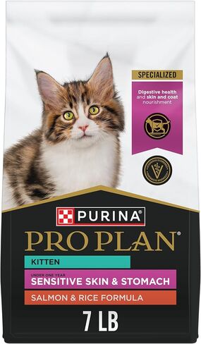 Purina Pro Plan Sensitive Skin and Stomach Kitten Food Salmon and Rice Formula - 7 lb. in Saudi Arabia