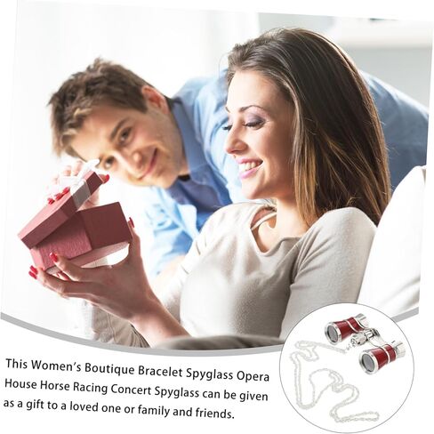 Veemoon مناظير مسرح عتيقة بطول 25 مترًا مع سلسلة نظارات أوبرا خفيفة الوزن ومدمجة للحفلات الموسيقية وسباق الخيل، تصميم أنيق باللون الفضي والنبيذ الأحمر in Kuwait