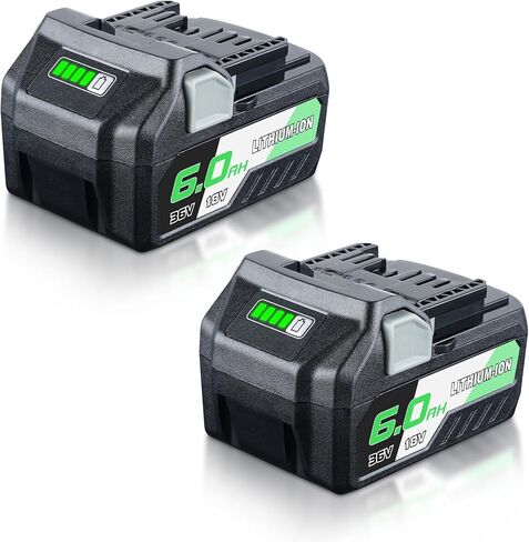 2-Pack 6.0Ah 18V/36V Lithium-Ion Replacement for Metabo Battery | Compatible with 371751M 372121M BSL36A18 BSL36B18 Cordless Power Tools in Saudi Arabia