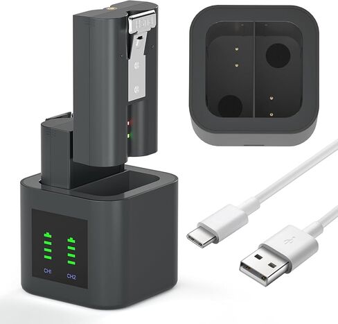 Replacement Battery for Ring Doorbell - 7200mAh Rechargeable Camera Batteries with Charger Station for Ring Video Doorbell 2/3/3 Plus/4, Spotlight Cam, Stick Up Cam (2 Battery & Charger Station) in Kuwait