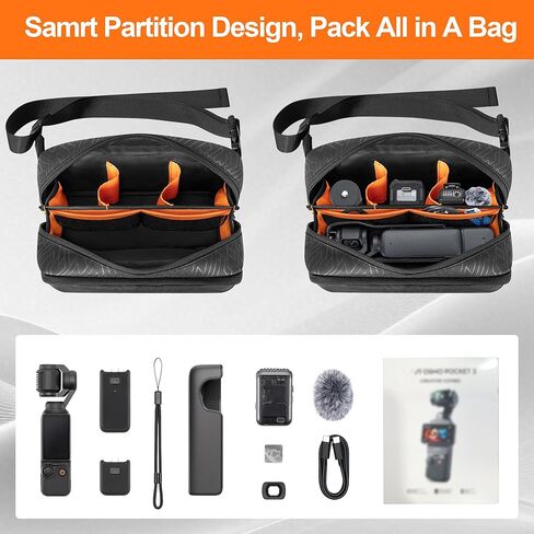 Carrying Case Compatible with DJI Osmo Pocket 3 Creator Combo Accessories, Protective Hand/Sling Storage Bag with Multi-Pockets for Travel, Outdoor in Saudi Arabia