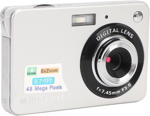 ZJchao Digital Camera 48MP HD 1080P Vlogging Camera 8X Zoom Anti Shake 2.7 Inch LCD Screen with Flashlight Carry Bag Wrist Strap for Travel Photography in Saudi Arabia