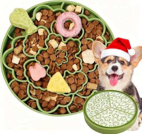 Slow Feeder Dog Bowls, Silicone Puzzle Feeder, Anti-Choking Maze Dog Food Bowl with Non-Slip Suction Cup for Medium & Small Breeds, Fast Eating Prevention, Boredom and Anxiety Reducer in Kuwait