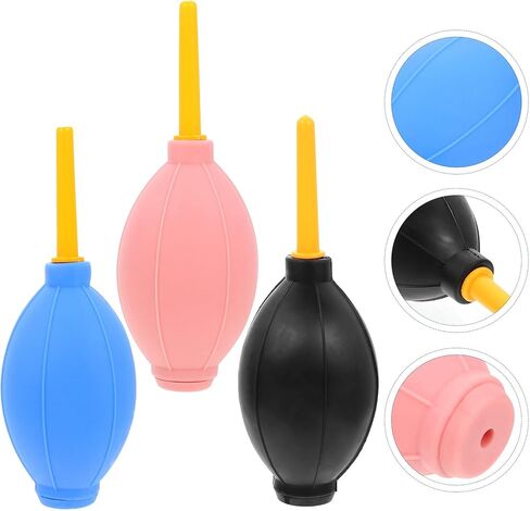 6pcs Rubber Bulb Air Pumps Cleaning Air Blowers for Camera Lens and Eyelash Extensions, Portable Silicone Dust Blower Set with Black, Pink, Blue Handles for Electronics and Photo in Saudi Arabia