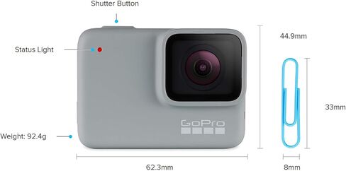 GoPro HERO7 White - تغليف التجارة الإلكترونية - كاميرا عمل رقمية مقاومة للماء مع شاشة تعمل باللمس فيديو بدقة 4K HD بدقة 10 ميجابكسل، تثبيت البث المباشر (متجدد) in Kuwait