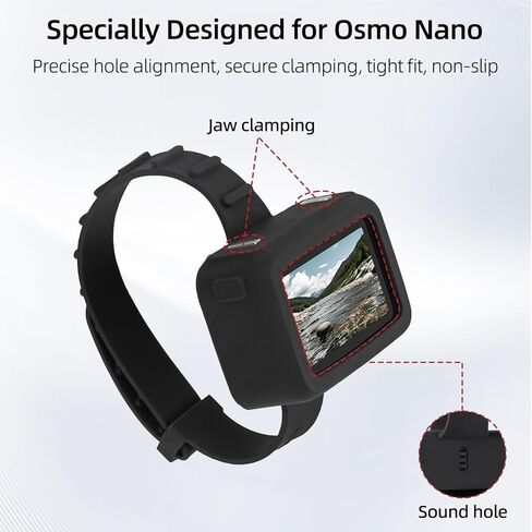 سوار معصم من السيليكون من CAPART لقاعدة DJI OSMO Nano Vision Dock، حامل حزام المعصم لتثبيت الدراجة in Kuwait
