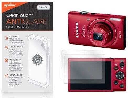 واقي شاشة BoxWave متوافق مع Canon Powershot ELPH 130IS - ClearTouch مضاد للتوهج (عبوتان)، غلاف غشاء غير لامع مضاد لبصمات الأصابع in Kuwait