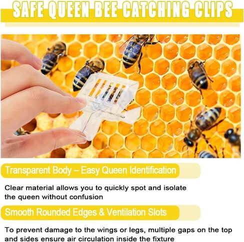 Wadoy Queen Bee Catcher Cage Clips ، Queen Bee Marker Progning مع 8 ألوان Marker Pen ، مجموعة تربية النحل (14pcs) in Saudi Arabia