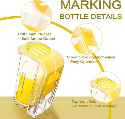 Wadoy Queen Bee Catcher Cage Clips ، Queen Bee Marker Progning مع 8 ألوان Marker Pen ، مجموعة تربية النحل (14pcs) in Saudi Arabia