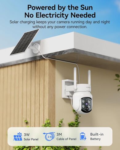 Solar Security Cameras Wireless Outdoor, 4MP Solar Powered Home Security Camera System with 10CH NVR, 128G Local Recording, Color Night Vision, 2.4G & 5GHz WiFi, 360° Pan & Tilt, 4 Cam Kit in Saudi Arabia
