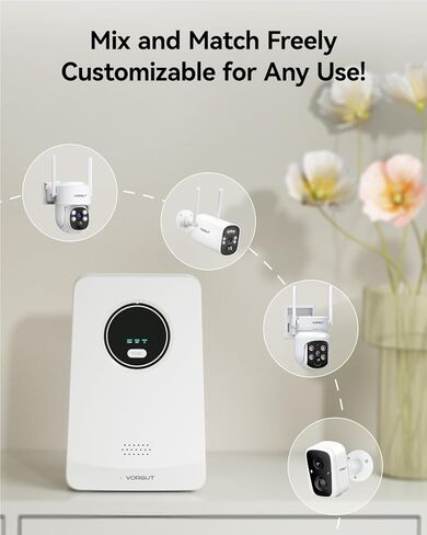 Solar Security Cameras Wireless Outdoor, 4MP Solar Powered Home Security Camera System with 10CH NVR, 128G Local Recording, Color Night Vision, 2.4G & 5GHz WiFi, 360° Pan & Tilt, 4 Cam Kit in Saudi Arabia