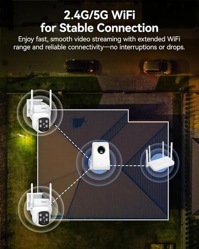 Solar Security Cameras Wireless Outdoor, 4MP Solar Powered Home Security Camera System with 10CH NVR, 128G Local Recording, Color Night Vision, 2.4G & 5GHz WiFi, 360° Pan & Tilt, 4 Cam Kit in Saudi Arabia