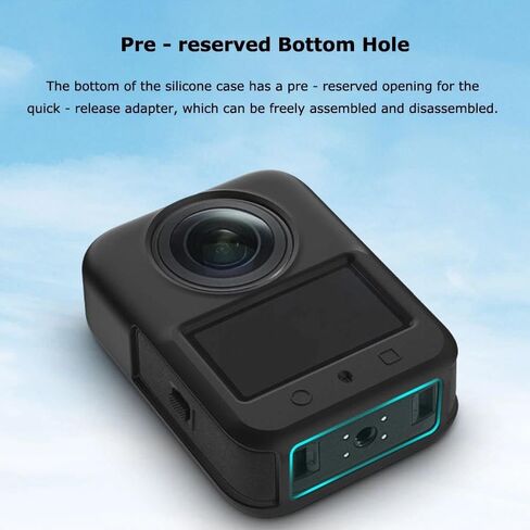 حزمة واقية متوافقة مع كاميرا DJI Osmo 360 - حافظة سيليكون مقاومة للصدمات، درع عدسة، غطاء عدسة شفاف من البولي كربونات، 3 قطع واقيات شاشة من الزجاج المقوى | تغطية كاملة (رمادي) in Kuwait