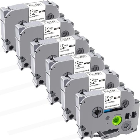 unoka استبدال الشريط proce p-touch clear 12 مم 0.47 Tze-131 ، Tze TZ صانع الملصقات يعبئ أسود على شفاف للمس in Kuwait