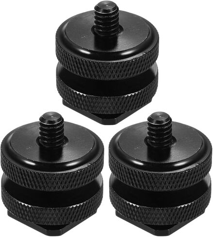 DECHOUS 3pcs Dual-Layer 1/4 Inch Metal Hot Shoe Mount Adapter Screw for DSLR Camera Rig, Flash Shoe Stand, Tripod Screw Converter Compatible with Video Lights and Camcorders in Kuwait