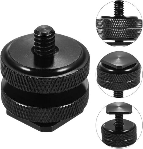 DECHOUS 3pcs Dual-Layer 1/4 Inch Metal Hot Shoe Mount Adapter Screw for DSLR Camera Rig, Flash Shoe Stand, Tripod Screw Converter Compatible with Video Lights and Camcorders in Kuwait