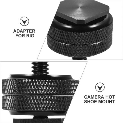 DECHOUS 3pcs Dual-Layer 1/4 Inch Metal Hot Shoe Mount Adapter Screw for DSLR Camera Rig, Flash Shoe Stand, Tripod Screw Converter Compatible with Video Lights and Camcorders in Kuwait