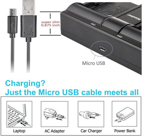 Kastar USB شاحن مزدوج لسامسونج EA-BP85A EA-BP85A/E سامسونج BP85A سامسونج EC-SH100ZBPBUS EC-SH100ZBPRUS EC-SH100ZBPSUS EC-WB210ZBPRUS سامسونج PL210 سامسونج SH100 سامسونج ST200 ST200F سامسونج WB210 in Kuwait