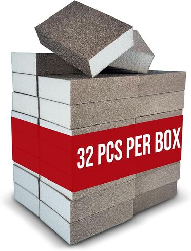 5 "× 3" × 1 "زاوية مفردة متوسطة الحصيرة الكتل الإسفنج الحبيبة - الطوب/منصات ورق الصنفرة القابلة للغسل والقابلة لإعادة الاستخدام مثالية لإنهاء الجدران الجافة ، والخشب ، والمعاد in Kuwait