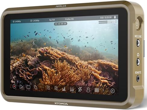 شاشة تسجيل Atomos Ninja 5.2 بوصة 4K HDMI + حزمة SSD سعة 240 جيجابايت SE4 2.5 بوصة - مسجل كاميرا محمول لكاميرات DSLR والسينما والكاميرات بدون مرايا in Saudi Arabia