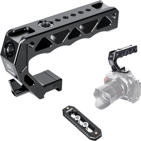 INNOREL NH130 Top Handle and NATO Rail Kit, Comfort Ergonomic CNC Aluminum Alloy Grip, with Quick Release NATO Clamp, 3 Cold Shoes and 1/4" 3/8" ARRI Threads, for Camera Cage Video Rig, Max Load 10kg in Kuwait
