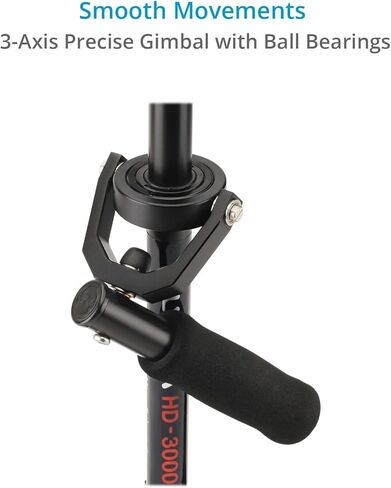 مثبت FLYCAM المحمول لكاميرات الفيديو DSLR. توازن دقيق سريع، عمود مركزي تلسكوبي مع مقبض انحراف ثلاثي المحاور. مشبك طاولة مجاني ولوحة سريعة الفك. (FHD-3K-كيو تي) in Saudi Arabia