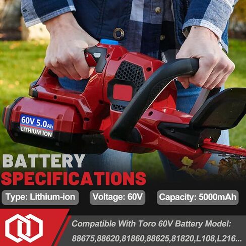 5.0 أمبير استبدال لبطارية Toro 60V، متوافقة مع بطارية Toro 60 Volt Flex-Force Max Lithium Ion L108 L135 L216 L324 L40588620 81825 88625 81850 88640 81860 88660 88675 in Saudi Arabia