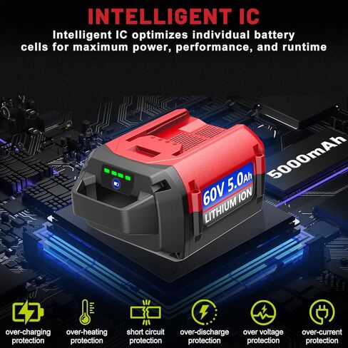 5.0 أمبير استبدال لبطارية Toro 60V، متوافقة مع بطارية Toro 60 Volt Flex-Force Max Lithium Ion L108 L135 L216 L324 L40588620 81825 88625 81850 88640 81860 88660 88675 in Saudi Arabia