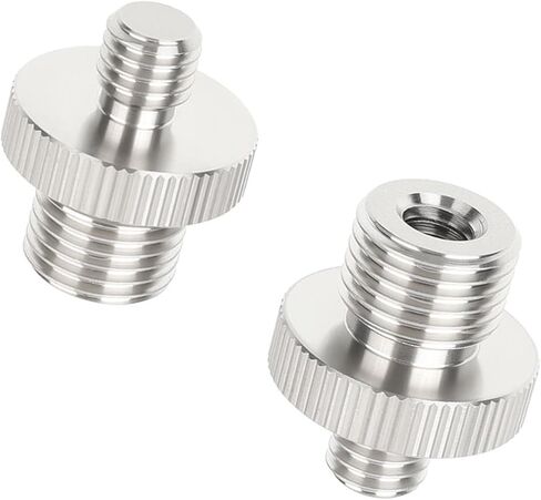 2Pcs Photography Stainless Steel Screw High Strength Male to 1/2inch-20 Male 1/4inch-20 Female Thread Adapter Stainless Steel Screw in Kuwait