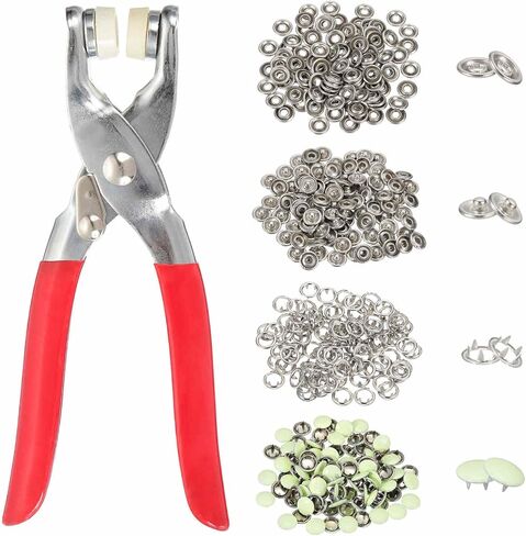 HARFINGTON 200Set Metal Snap Button Kit 10mm Solid Prong Snap Buttons Fasteners with Fastener Pliers for Sewing Fabric Leather Clothing Crafting, Purple in Saudi Arabia