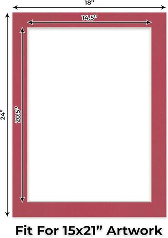 Poster Palooza Mulberry Red Mat Board for 18x24 Frames - Fits 15x21 Photos - 1 Mat in Saudi Arabia