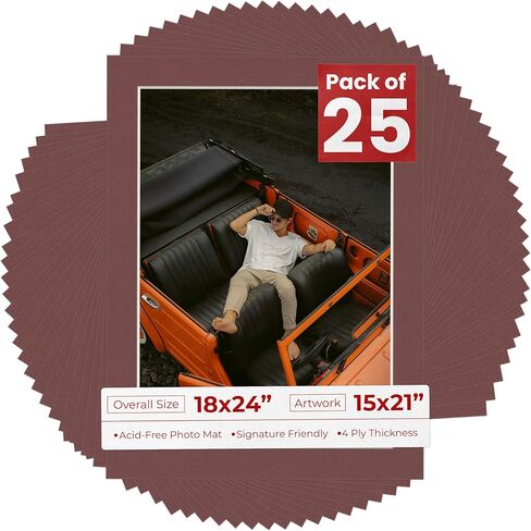 Poster Palooza Mulberry Red Mat Board for 18x24 Frames - Fits 15x21 Photos - 1 Mat in Saudi Arabia