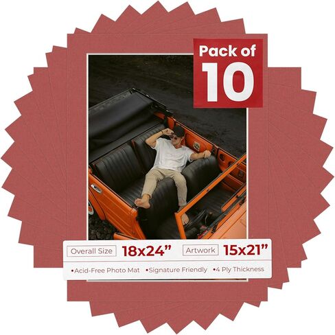 Poster Palooza Mulberry Red Mat Board for 18x24 Frames - Fits 15x21 Photos - 1 Mat in Saudi Arabia