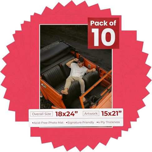 Poster Palooza Mulberry Red Mat Board for 18x24 Frames - Fits 15x21 Photos - 1 Mat in Saudi Arabia