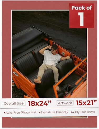 لوحة حصيرة ملصق Palooza Mulberry Red لإطارات مقاس 18 × 24 - تناسب صور مقاس 15 × 21 - حصيرة واحدة in Saudi Arabia