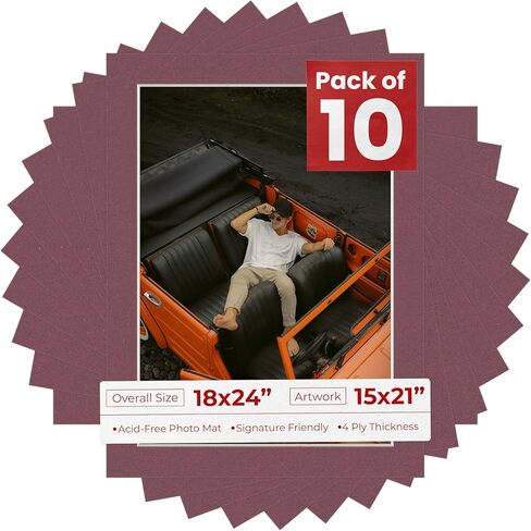 Poster Palooza Mulberry Red Mat Board for 18x24 Frames - Fits 15x21 Photos - 1 Mat in Saudi Arabia