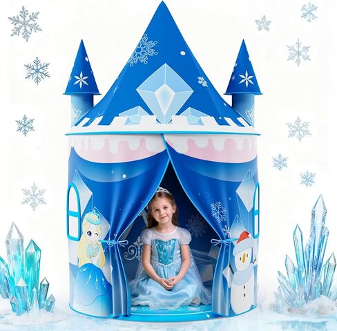 Skirfy Kids Play Tent for Girls Toddler Indoor Princess Tents for Kids Ages 4-8 Large Outdoor Playhouse Castle for Girl Boys 3-5 4-6 Birthday Thanksgiving in Saudi Arabia