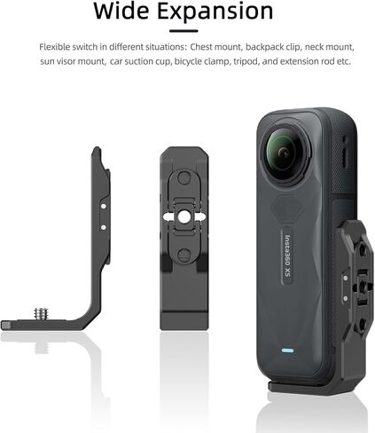 دعامة تثبيت أفقية لملحقات Insta 360 X5، دعامة L مع فتحة لولبية 1/4 بوصة ومحول واجهة قابل للطي لحامل Insta 360 X5 in Saudi Arabia