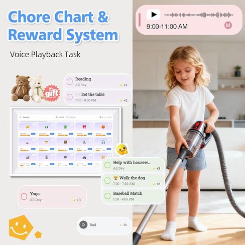 تقويم رقمي 15.6 بوصة شاشة لمس حائطية مخطط إلكتروني ومخطط عمل، عرض تفاعلي للتقويمات الذكية للعائلة لتنظيم الروتين وجداول الوجبات مع إطار صورة رقمي in Kuwait