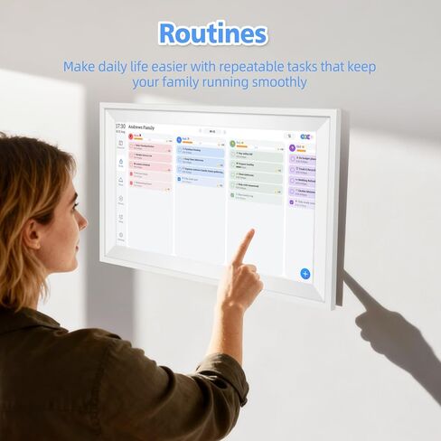 تقويم رقمي 15.6 بوصة شاشة لمس حائطية مخطط إلكتروني ومخطط عمل، عرض تفاعلي للتقويمات الذكية للعائلة لتنظيم الروتين وجداول الوجبات مع إطار صورة رقمي in Kuwait
