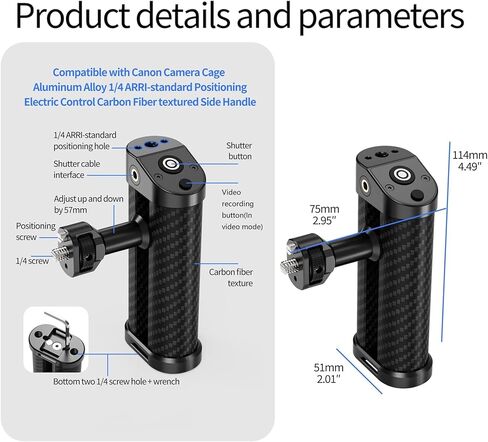 FEICHAO Side Handle 2.5mm to S2/C1/C3/N3/N1 Shutter Cable for DSLR Camera Cage (S2 Cable,Quick-Release) in Saudi Arabia
