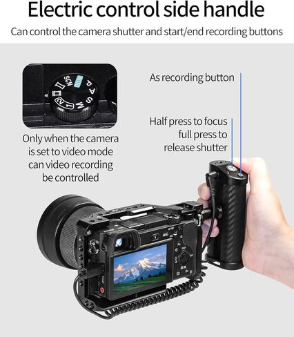 FEICHAO Side Handle 2.5mm to S2/C1/C3/N3/N1 Shutter Cable for DSLR Camera Cage (S2 Cable,Quick-Release) in Saudi Arabia