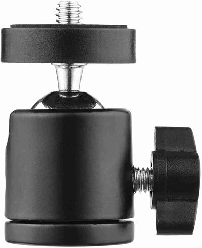 Mini Ball Head Lightweight 360 Degree Rotating Mount Base Adapter for DSLR ILDC Camera Tripod, Aluminum Alloy Black 1pc for Photographers (1-Pack) in Kuwait