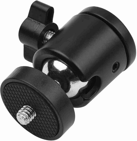 Mini Ball Head Lightweight 360 Degree Rotating Mount Base Adapter for DSLR ILDC Camera Tripod, Aluminum Alloy Black 1pc for Photographers (1-Pack) in Kuwait