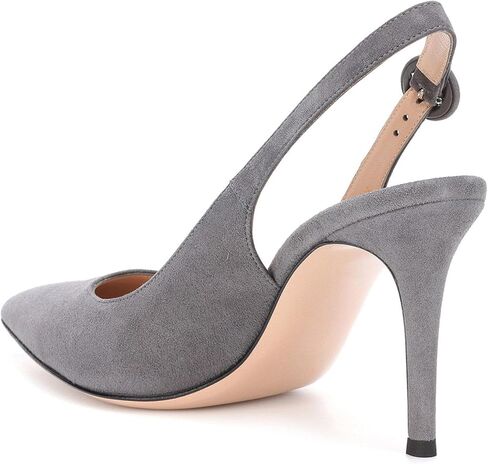 صنادل نسائية بكعب عالٍ من Stilletos بمقدمة مدببة وإبزيم خلفي وأحذية زفاف مقاس 7 سم، رمادي-44 in Saudi Arabia
