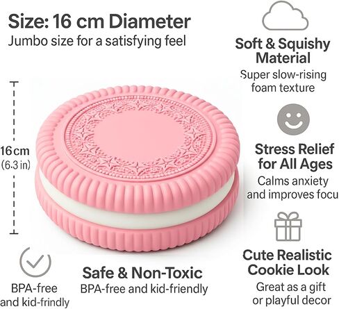 Big 12 cm taba squishy cookie black cookie biscuit piscuit تخفيف الإجهاد لزجة لزجة خفيفة ناعمة التململ ألعاب ملفات تعريف الارتباط العملاقة فيروسي in Kuwait