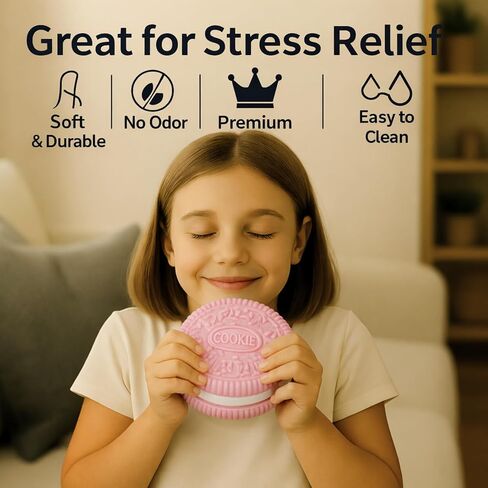 Big 12 cm taba squishy cookie black cookie biscuit piscuit تخفيف الإجهاد لزجة لزجة خفيفة ناعمة التململ ألعاب ملفات تعريف الارتباط العملاقة فيروسي in Kuwait