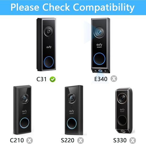 0-45 Degree Adjustable Angle Mount Compatible with eufy Security Video Doorbell C31, Black in Saudi Arabia
